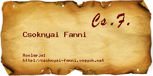 Csoknyai Fanni névjegykártya